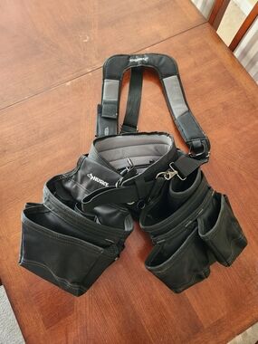 Husky Black Professional Tool Belt with Shoulder Strap
